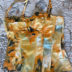 Tie-Dye Corset two piece set top and skirt